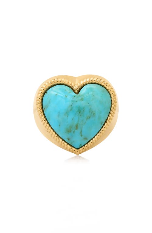 Established Stone Heart Ring In Blue