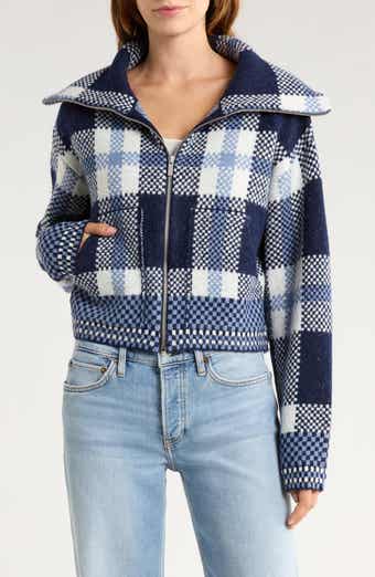 Vigoss Plaid Sweater Bomber Jacket