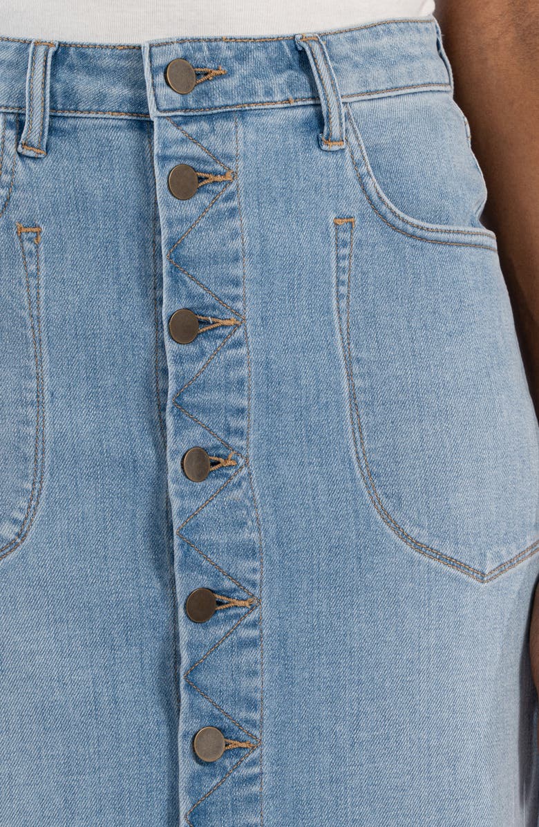 KUT from the Kloth Rose Button Front Denim Skirt, Alternate, color, 