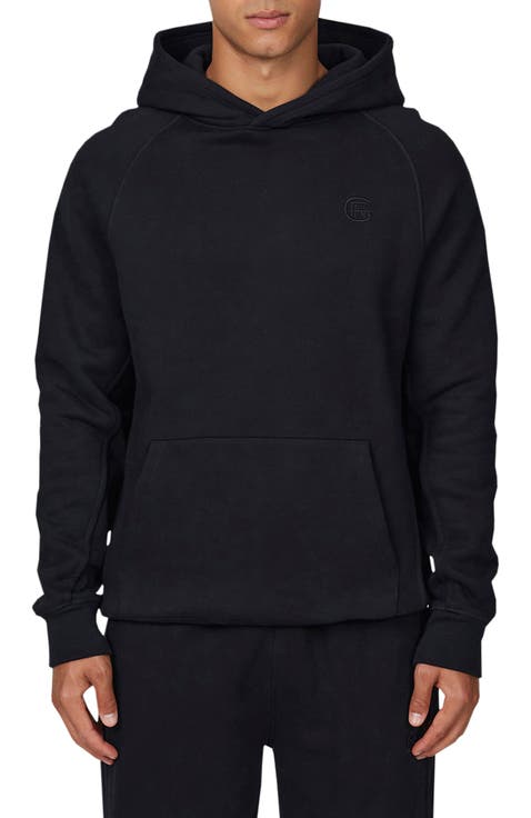 Ribbed Emblem Pullover Hoodie