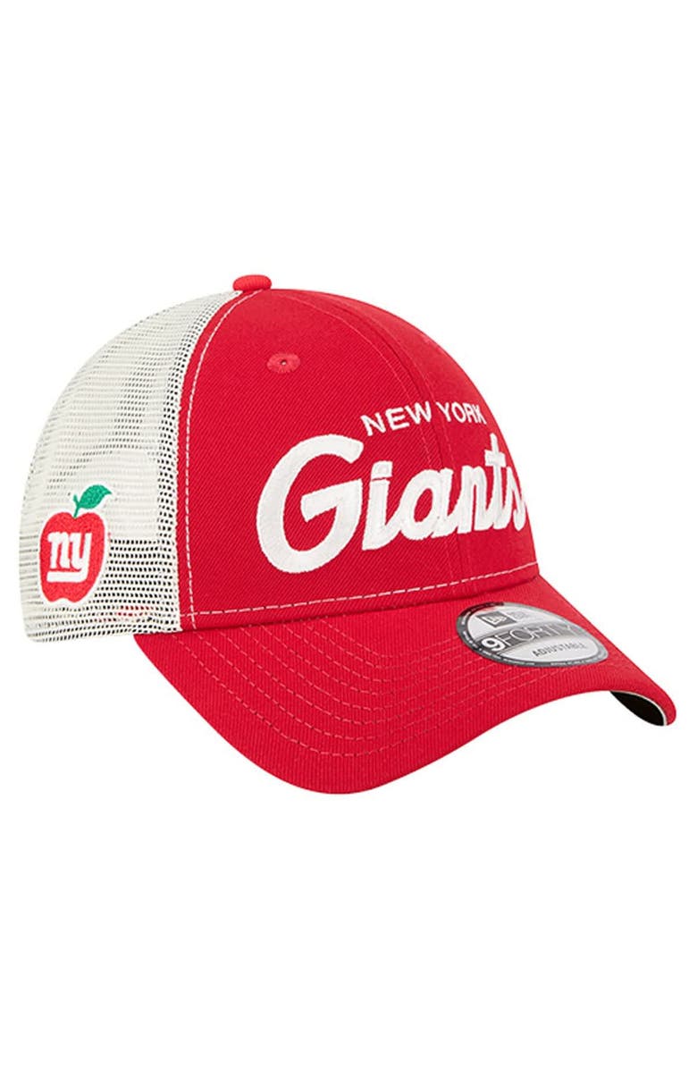New Era Men's New Era Red New York Giants Apple Trucker 9FORTY Adjustable Hat, Main, color, Red