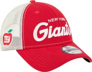 New Era Men's New Era Red New York Giants Apple Trucker 9FORTY Adjustable Hat
