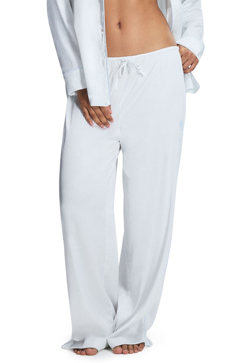 Ever After Satin Sleep Pants, Main, color, HAZY WHITE