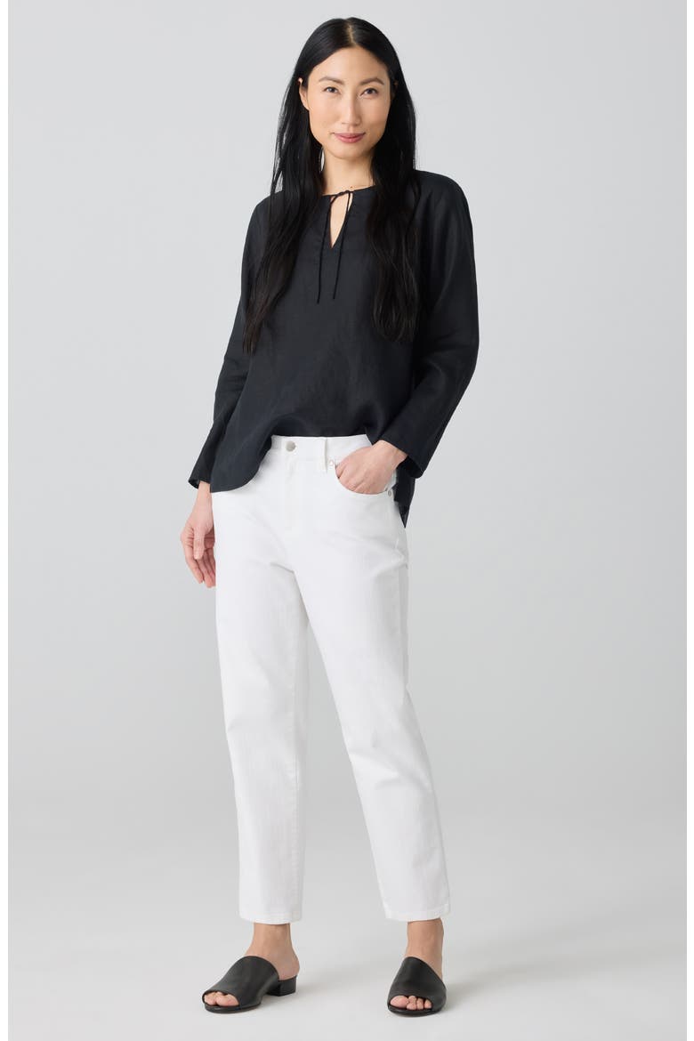 High Waist Crop Straight Leg Jeans, Alternate, color, WHITE