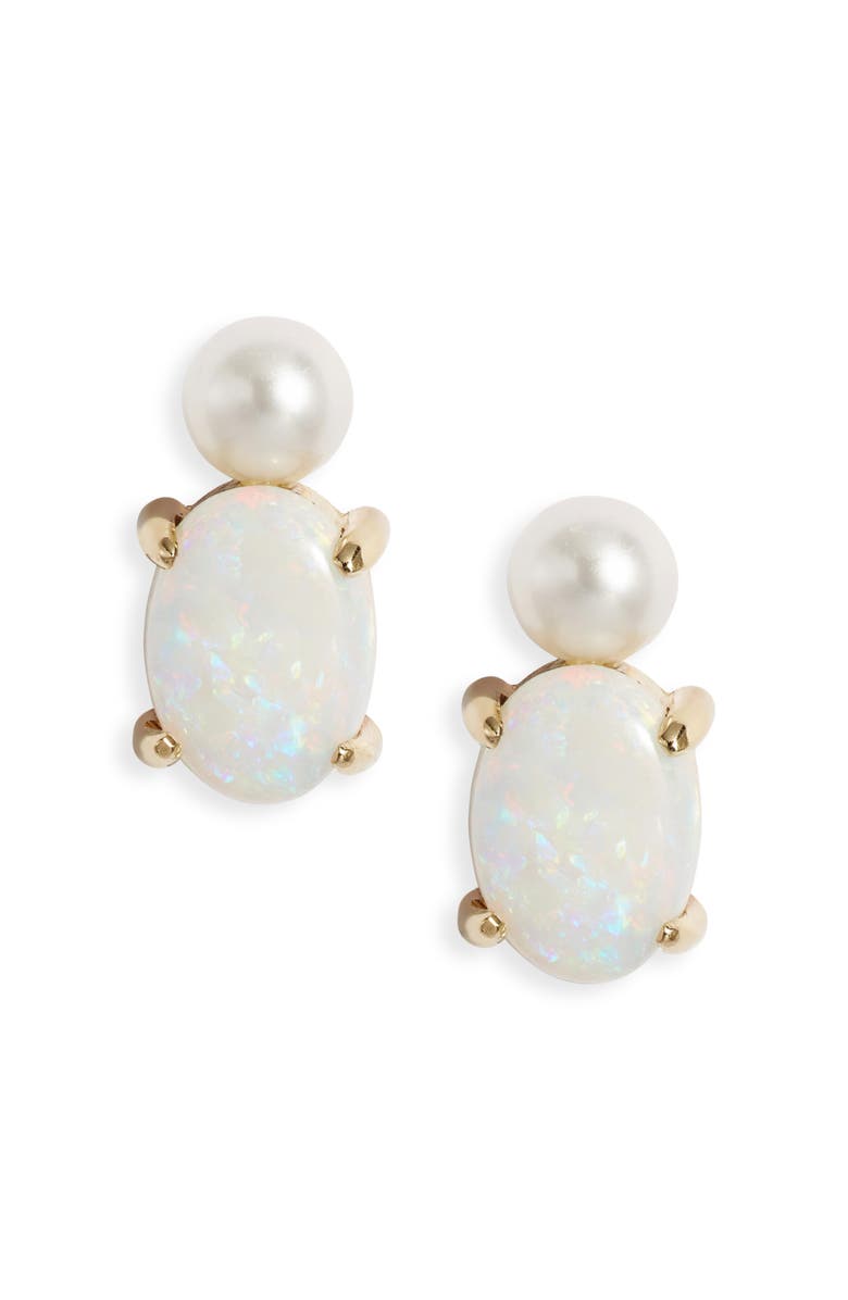 Poppy Finch Opal & Cultured Pearl Stud Earrings, Main, color,