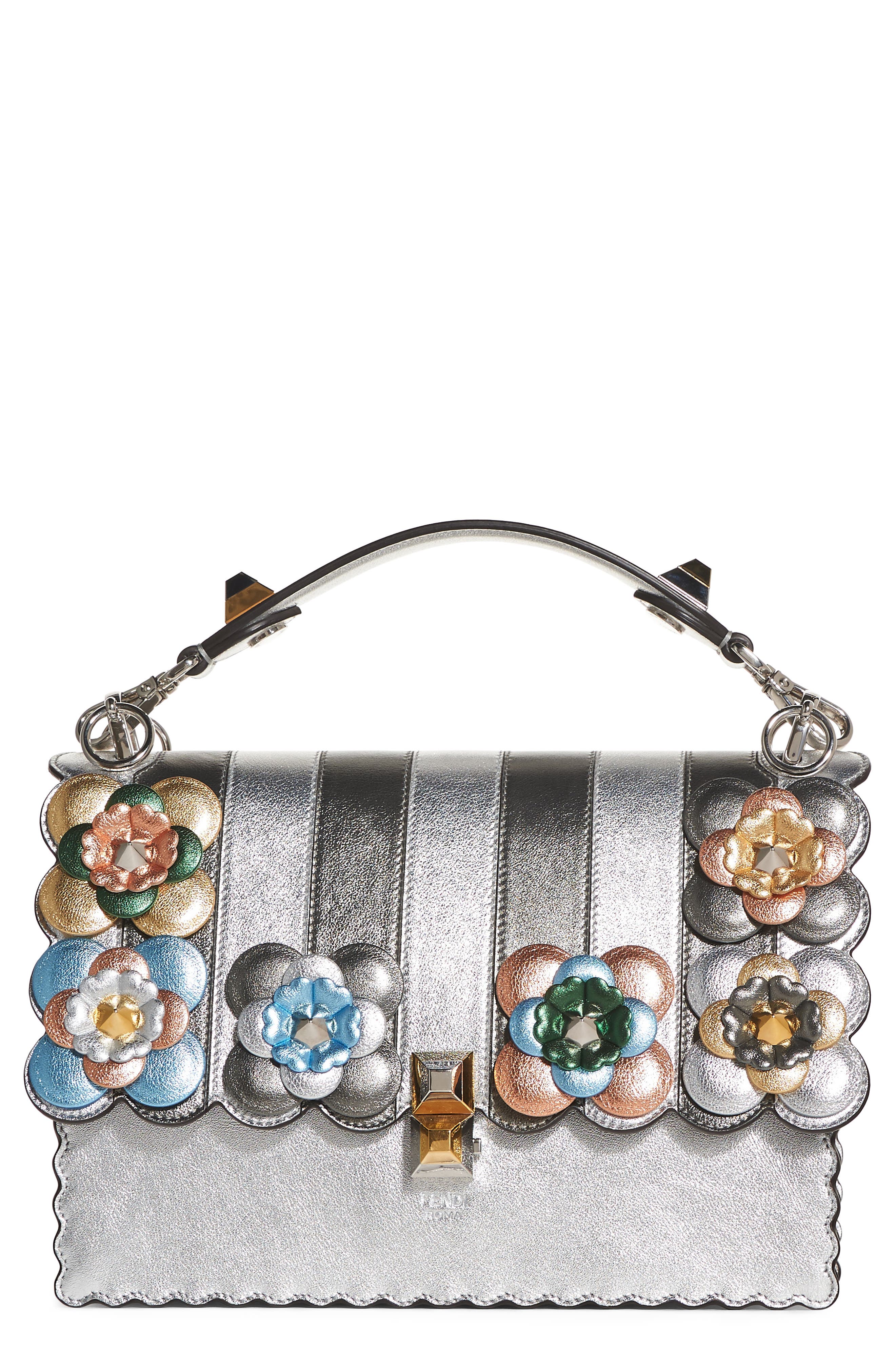 Fendi Kan I Leather Shoulder Bag, Main, color, 