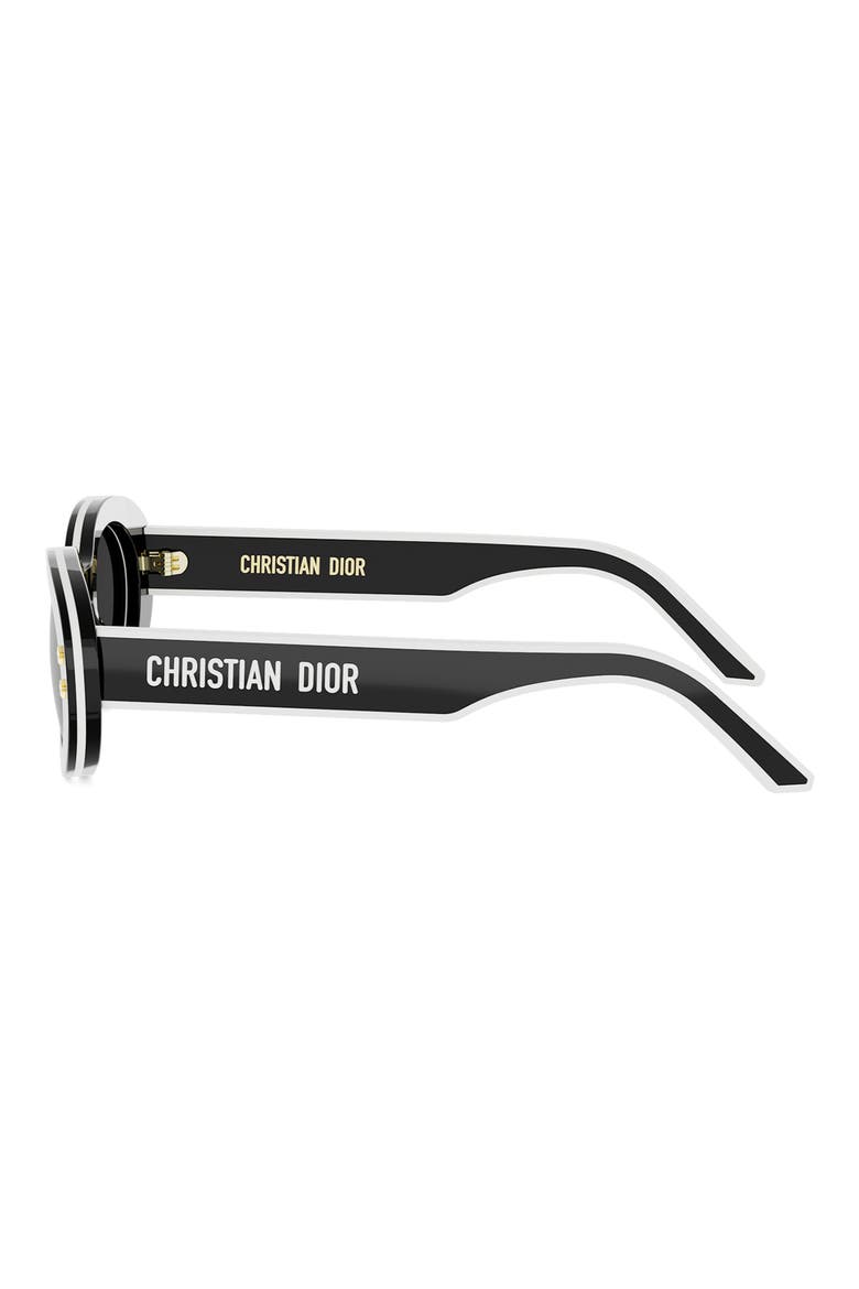 'DiorPacific B4I 51mm Oval Sunglasses, Alternate, color, SHINY BLACK / SMOKE