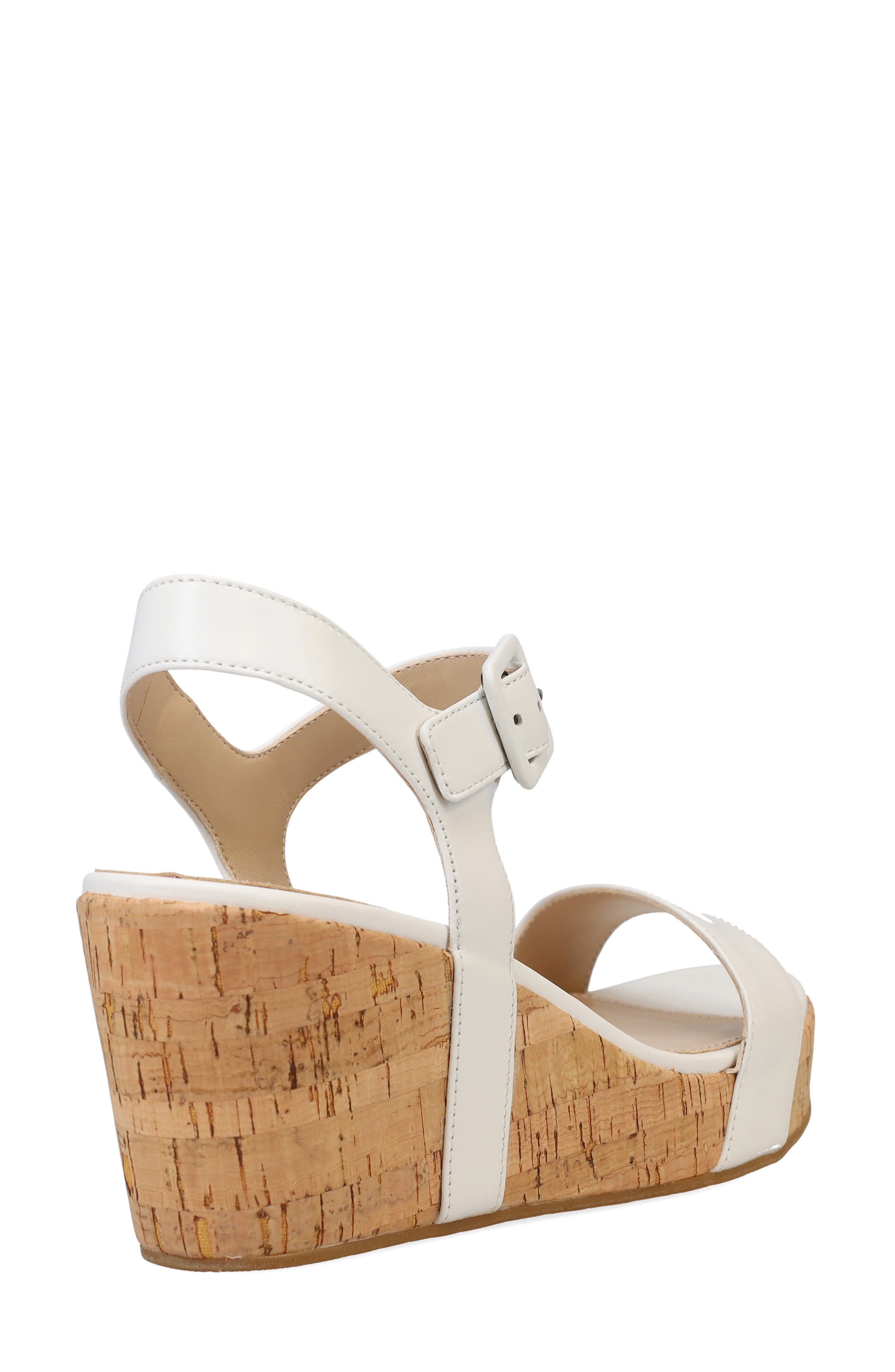 Pelle Moda Wiltz Ankle Strap Platform Wedge Sandal, Alternate, color, White