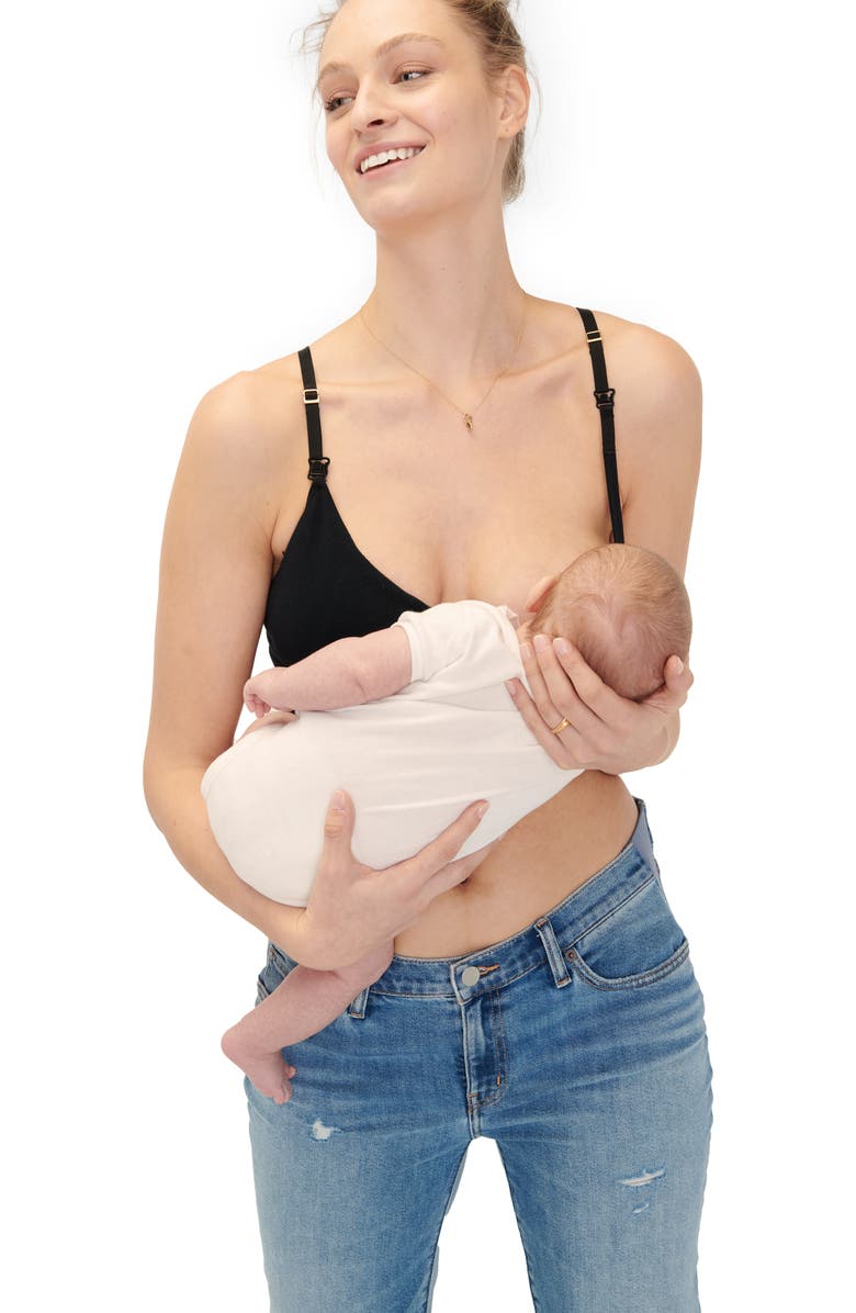 HATCH The Essential Maternity Wireless Pumping and Nursing Bra, Alternate, color, Black