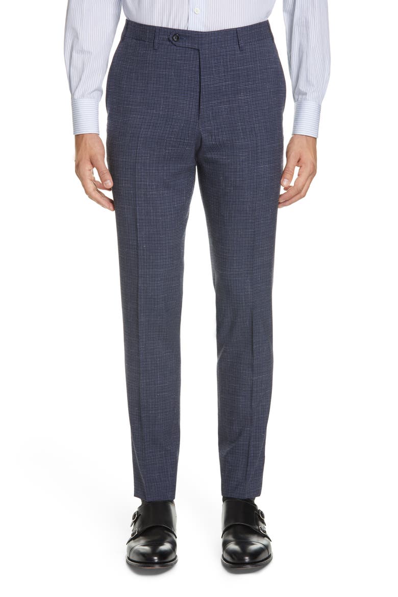 Kei Trim Fit Check Wool Blend Suit, Alternate, color, CHARCOAL