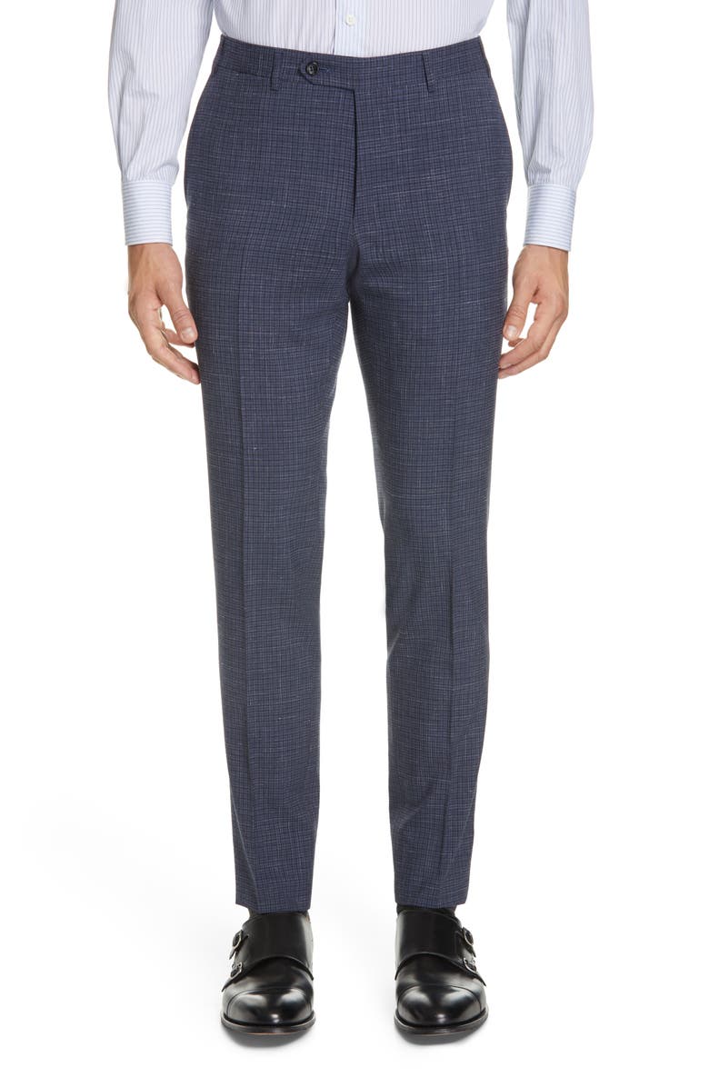 Canali Kei Trim Fit Check Wool Blend Suit, Alternate, color,