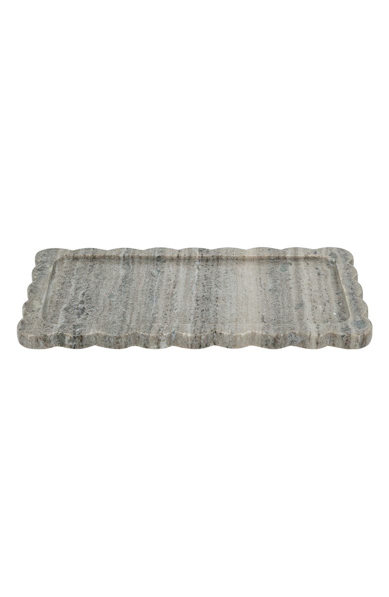 R16 HOME Scalloped Marble Tray, Main, color, Natural Gray