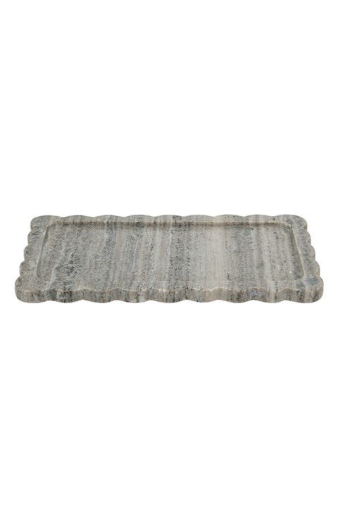 Scalloped Marble Tray