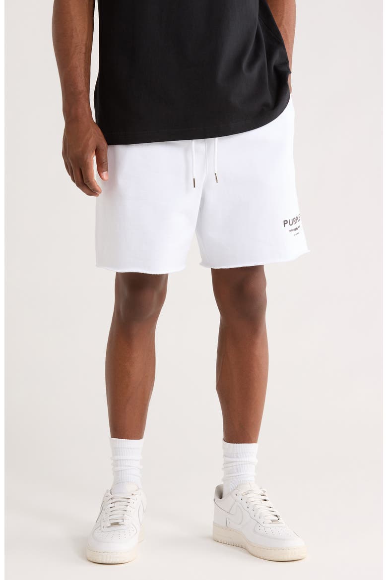 Signature Midweight Fleece Sweat Shorts, Main, color, WHITE
