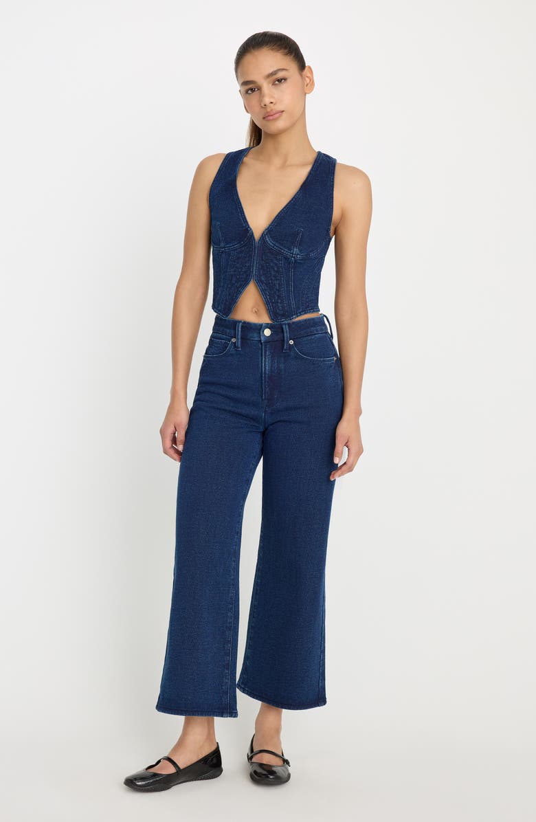 Good American Jeanius French Terry Vest, Alternate, color, Indigo377