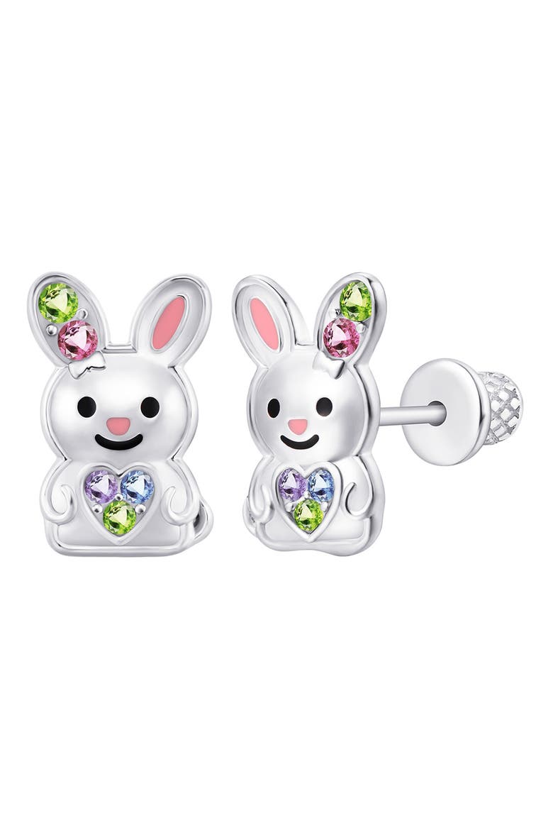 Kids' Bunny Stud Earrings, Main, color, WHITE