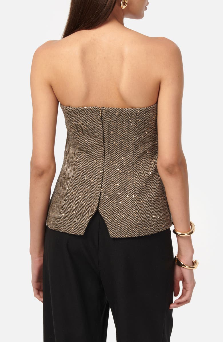 CAMI NYC Elliot Sequin Wool Blend Herringbone Strapless Top, Alternate, color, 