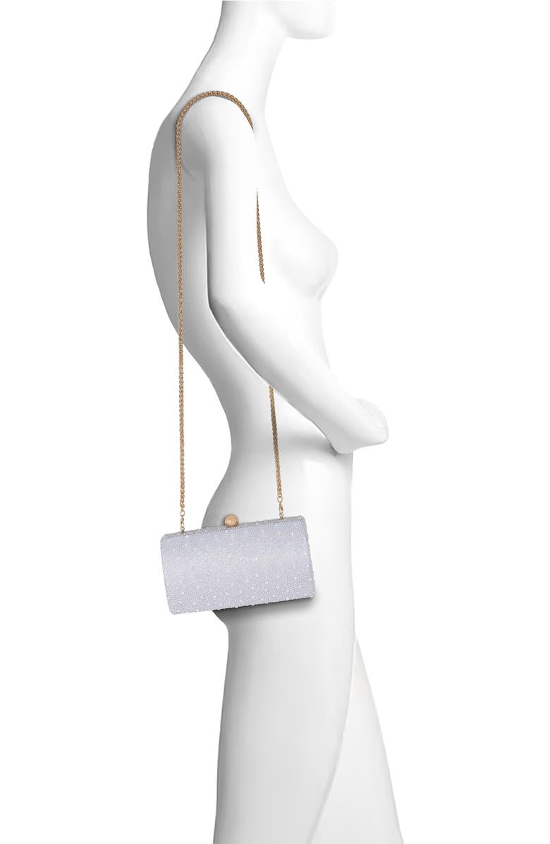 Jewel Badgley Mischka Heather Opal Crystal Minaudiere, Alternate, color, Blue