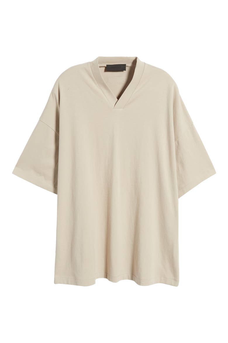 Essentials V-Neck Cotton T-Shirt, Alternate, color, SILVER CLOUD
