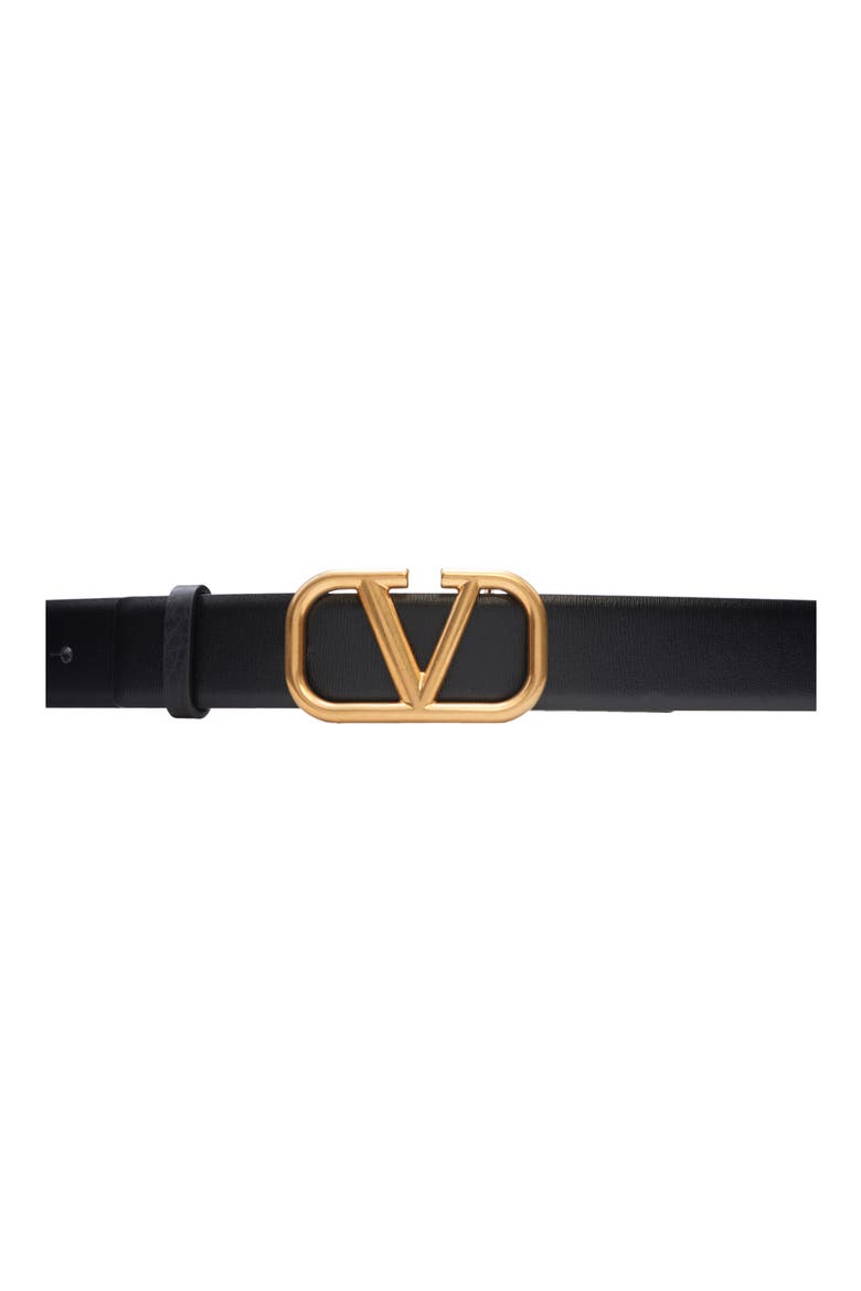 VLOGO Buckle Leather Belt, Alternate, color, 0NO-NERO