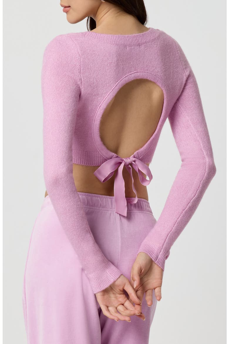 Tie Back Bow Pullover, Alternate, color, MAUVE MIST