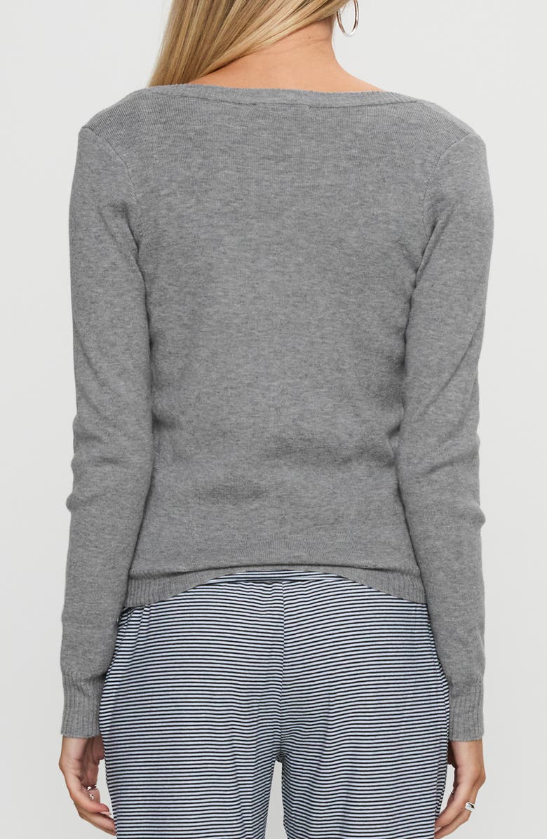 Princess Polly York V-Neck Cardigan, Alternate, color, Grey Marle