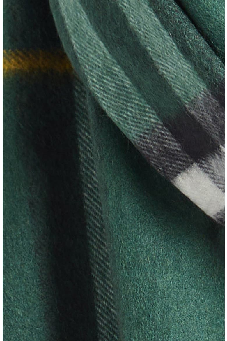 Giant Check Cashmere Scarf, Alternate, color, DARK FERN GREEN