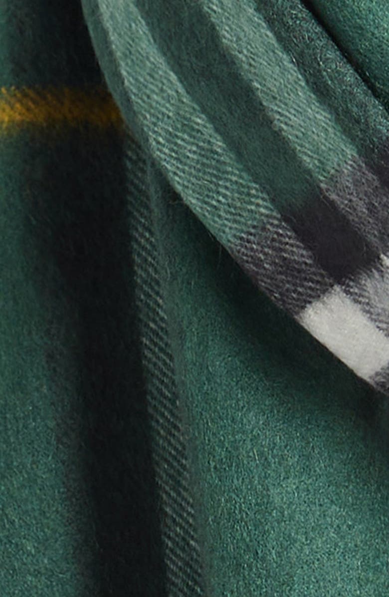 Burberry Giant Check Cashmere Scarf, Alternate, color, Dark Fern Green
