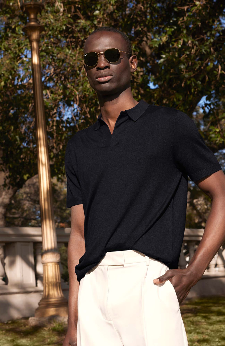Italic Elliot Featherlight Short Sleeve Polo Shirt, Alternate, color, 