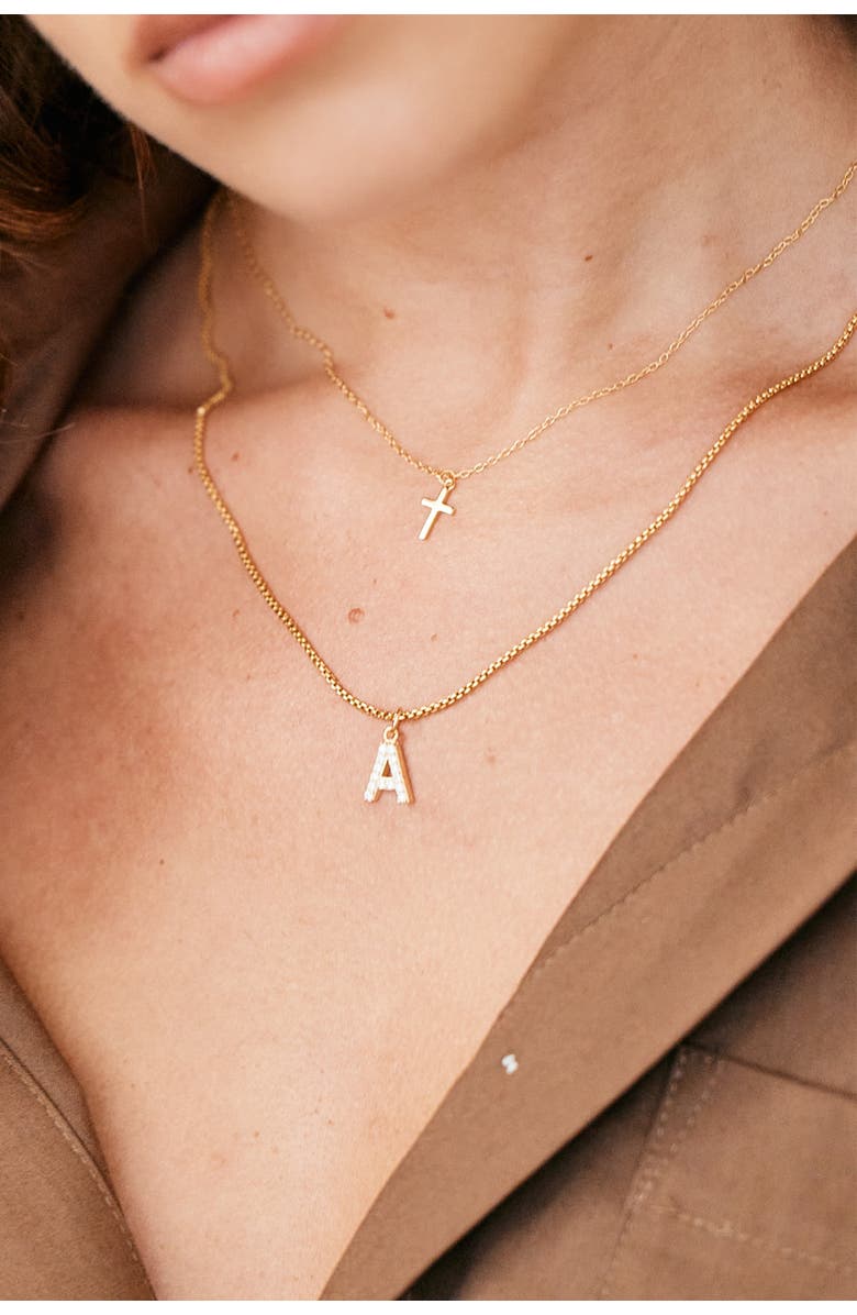 Mint & Lily Classic Cross Necklace, Alternate, color, 925 Sterling Silver