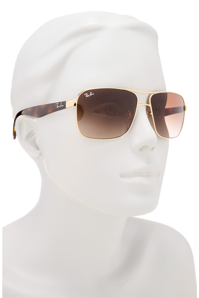 59mm Pilot Sunglasses, Alternate, color, GOLD/ BROWN