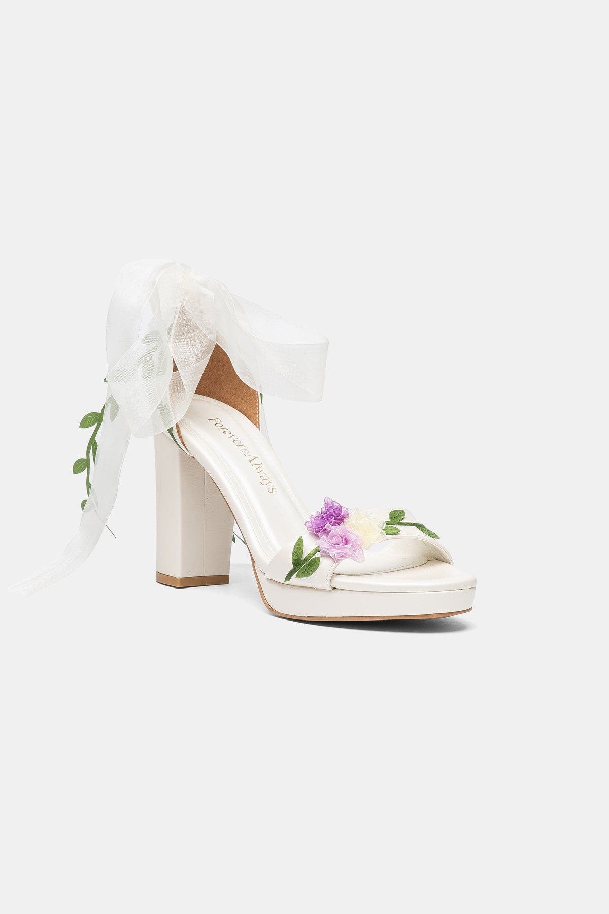 Ophelia Floral Platform Bridal Sandal, Main, color, Ivory