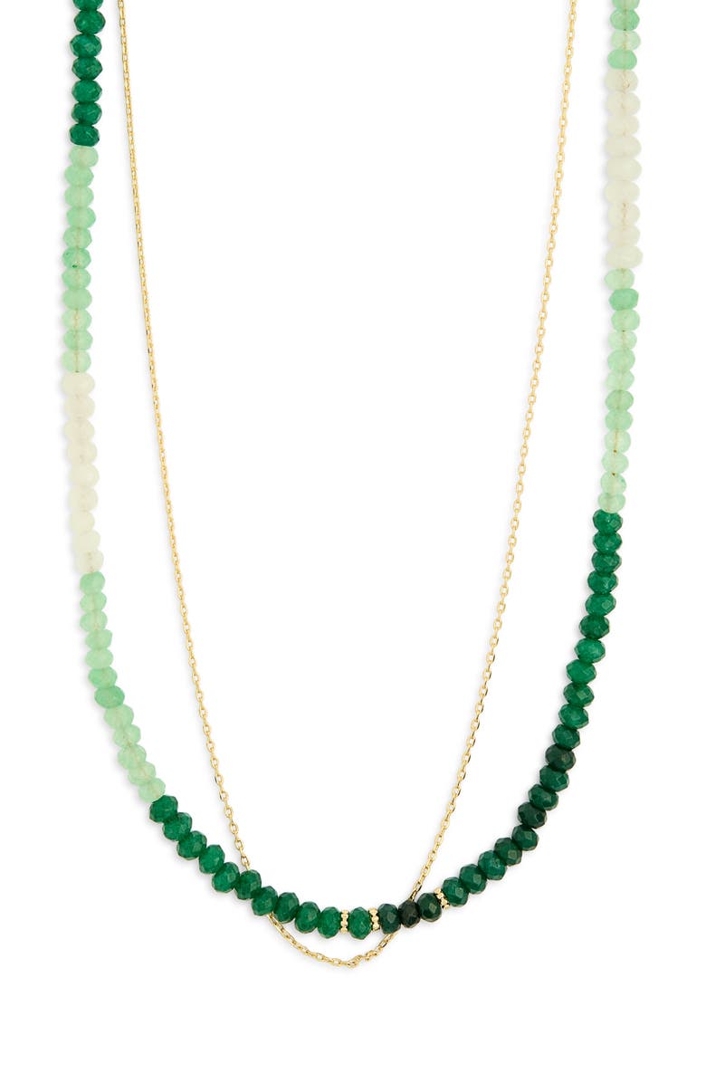 Leith Ombré Beaded Layered Necklace, Alternate, color, Green Multi- Gold