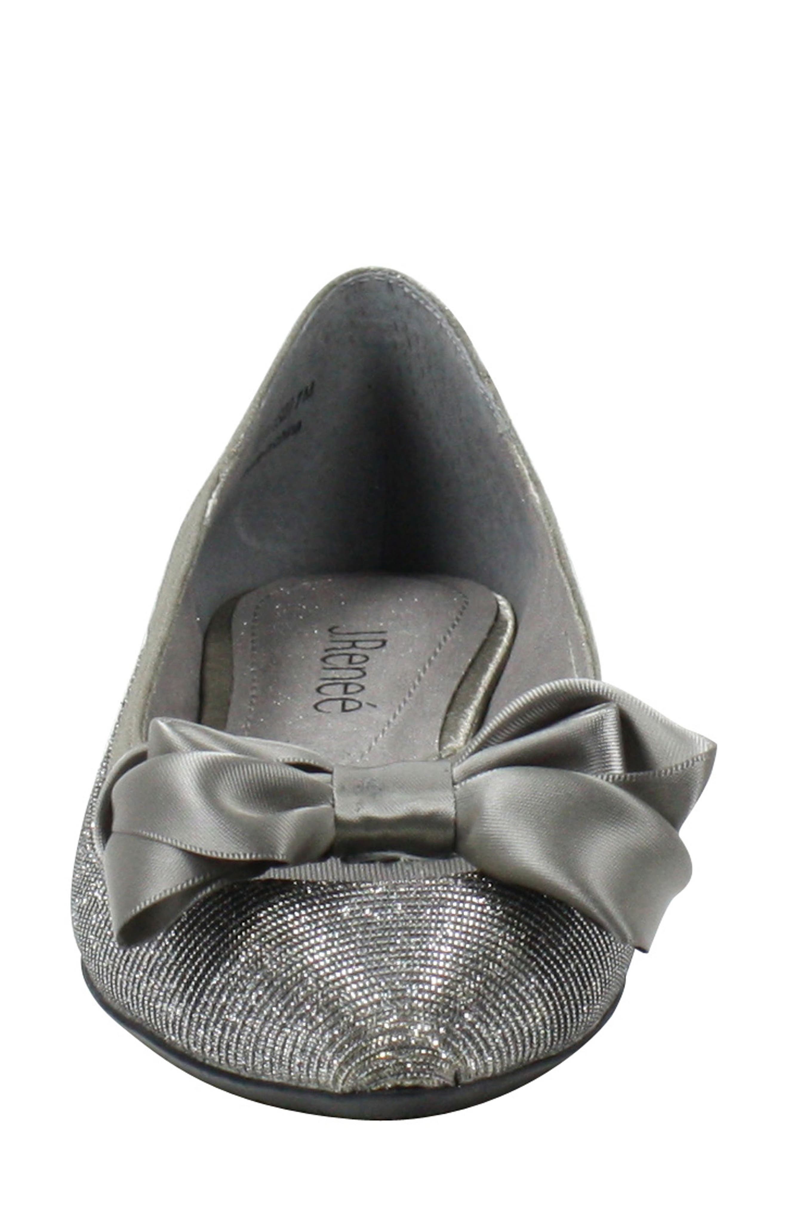 Allitson Bow Flat, Alternate, color, PEWTER FABRIC