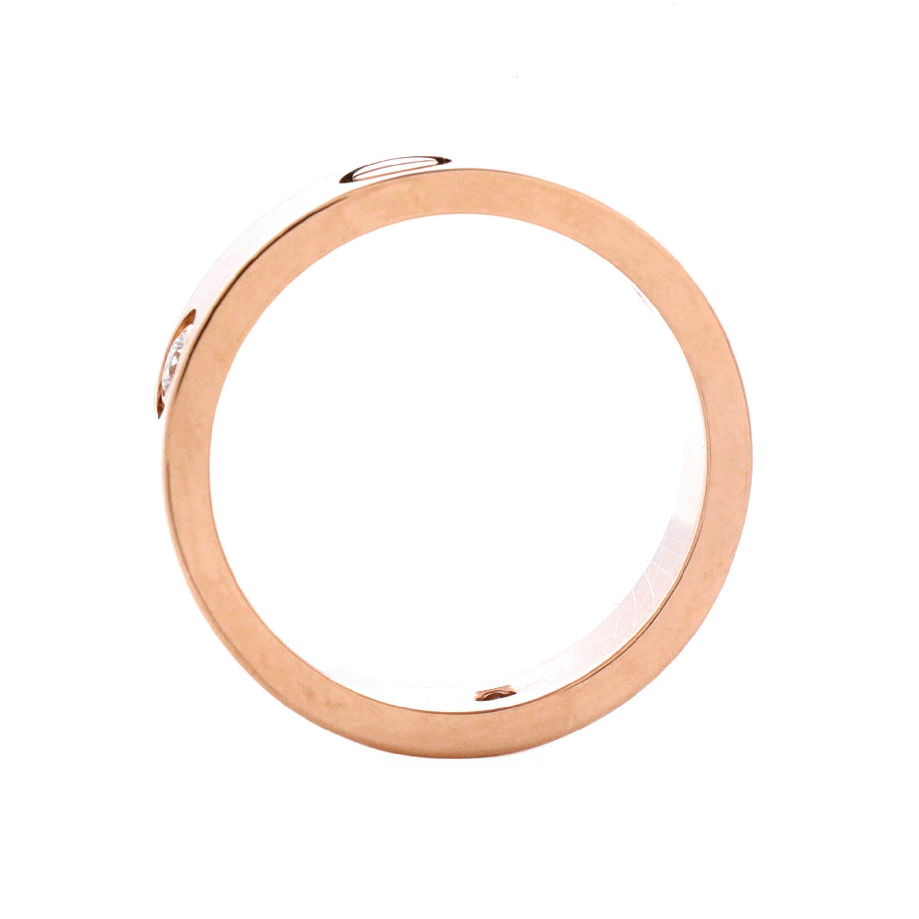 Love 3 Diamonds Band Ring 18K Rose Gold with Diamonds, Alternate, color, Metallic Gold