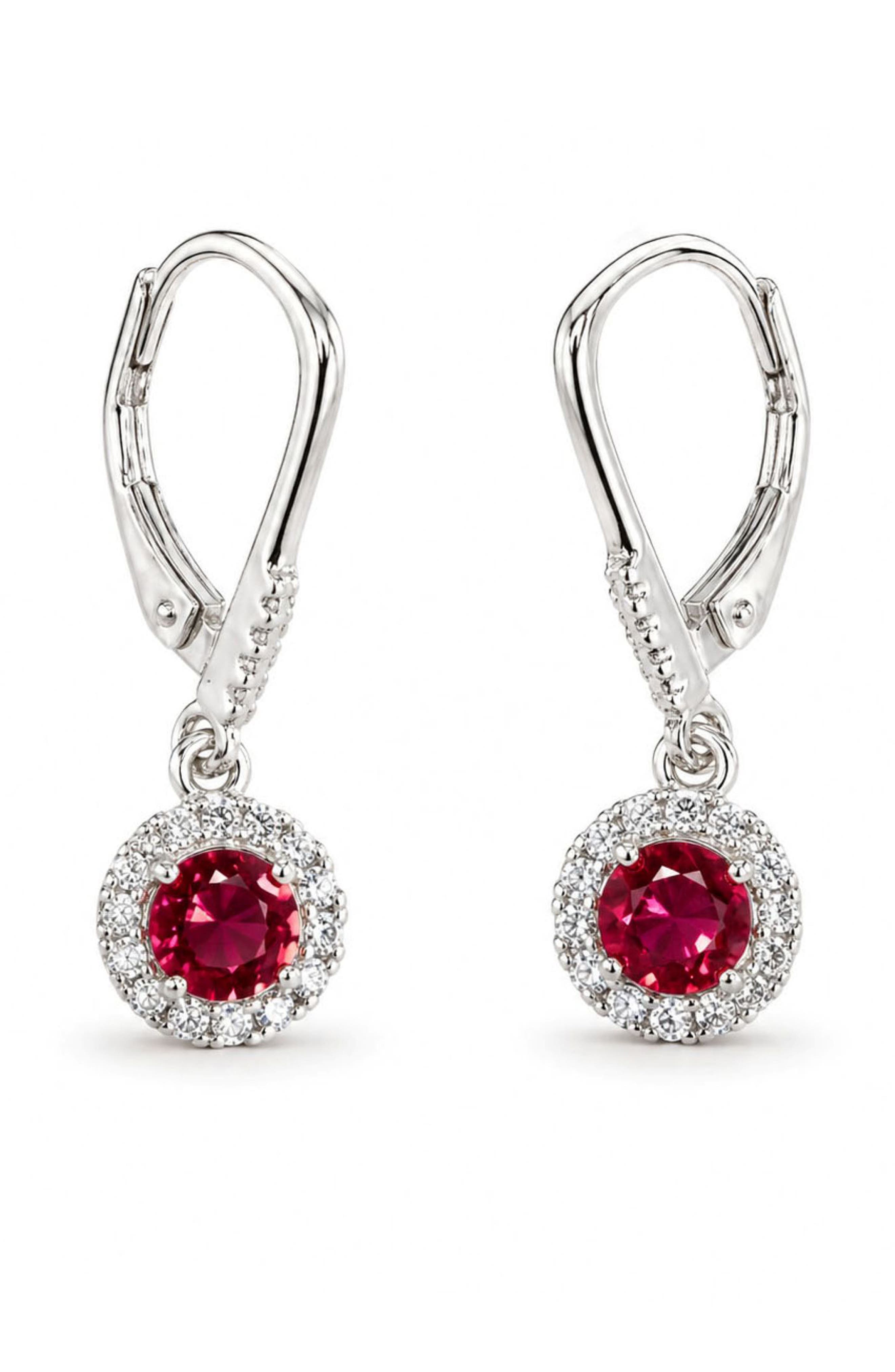 Cubic Zirconia Lever Back Drop Earrings