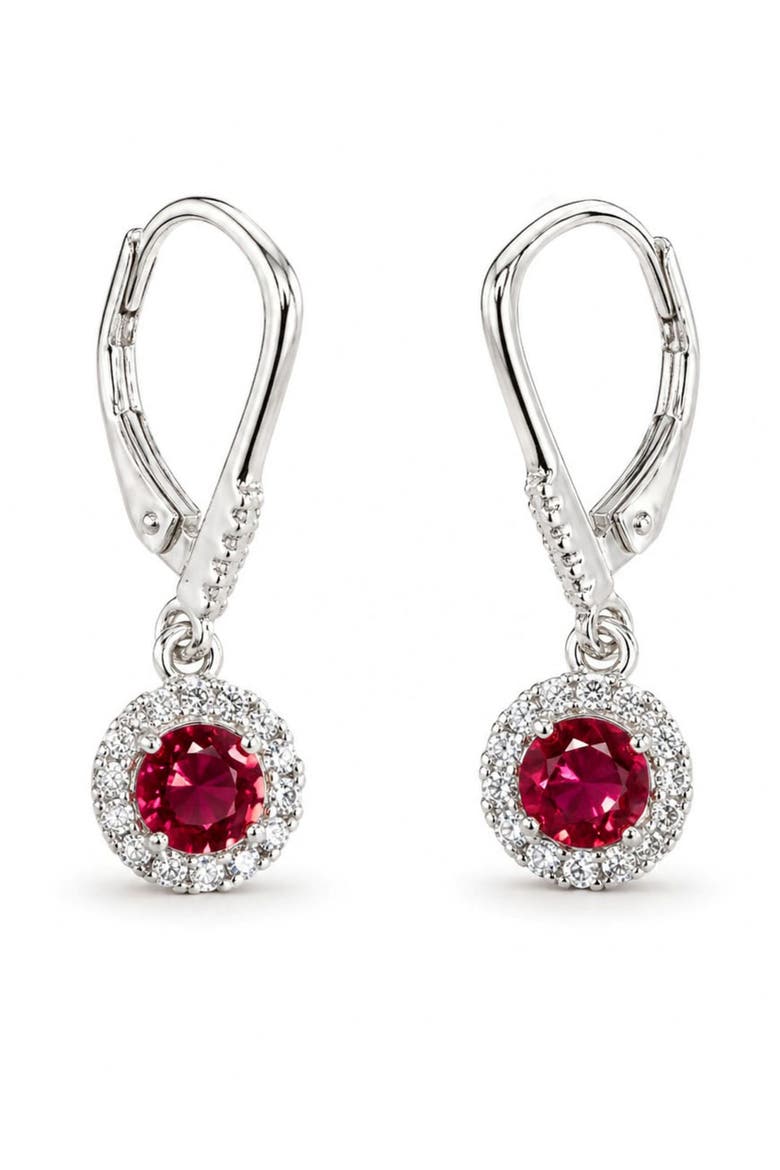 Cubic Zirconia Lever Back Drop Earrings, Main, color, SILVER PLATED