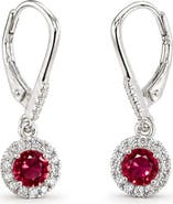 BEST SILVER Cubic Zirconia Lever Back Drop Earrings