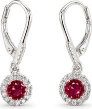 BEST SILVER Cubic Zirconia Lever Back Drop Earrings
