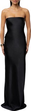 JLUXLABEL Regal Rising Corset Back Strapless Satin Gown