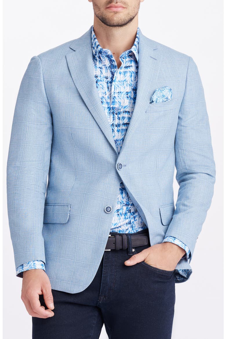 Ariadne Plaid Sport Coat, Main, color, LIGHT BLUE