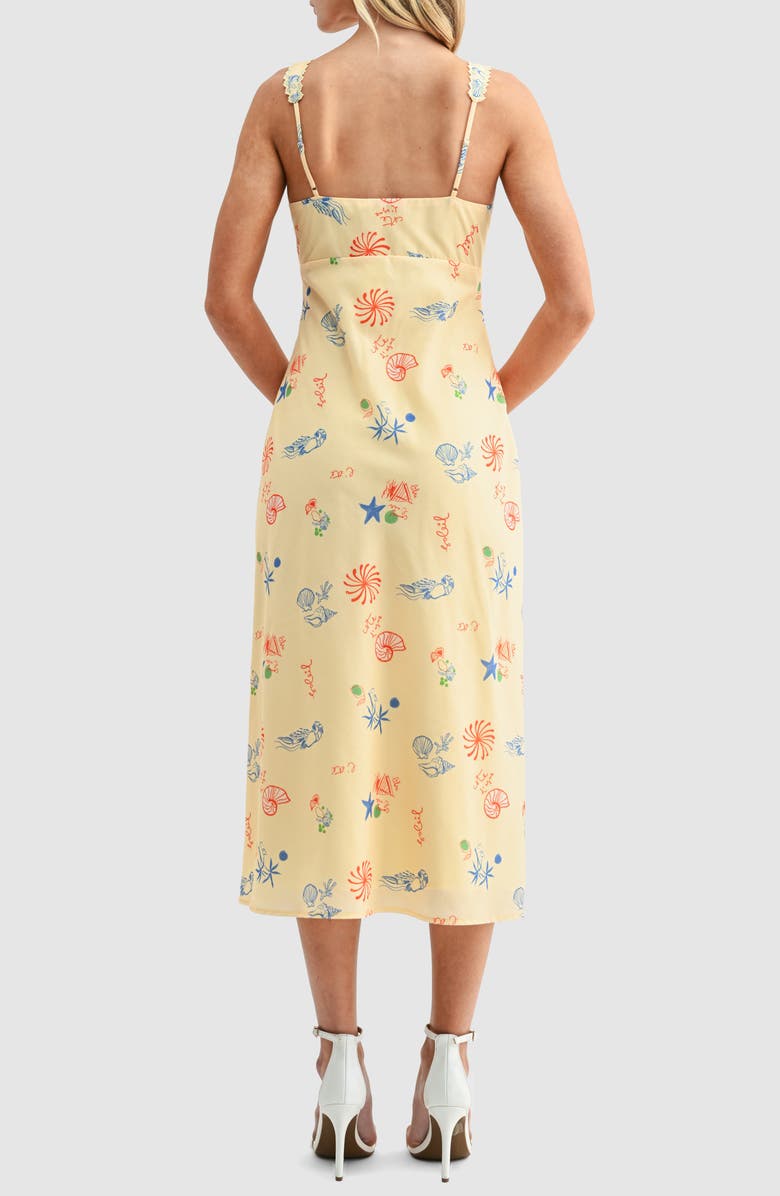 Lush Lace Inset Midi Dress, Alternate, color, Yellow Sea Star