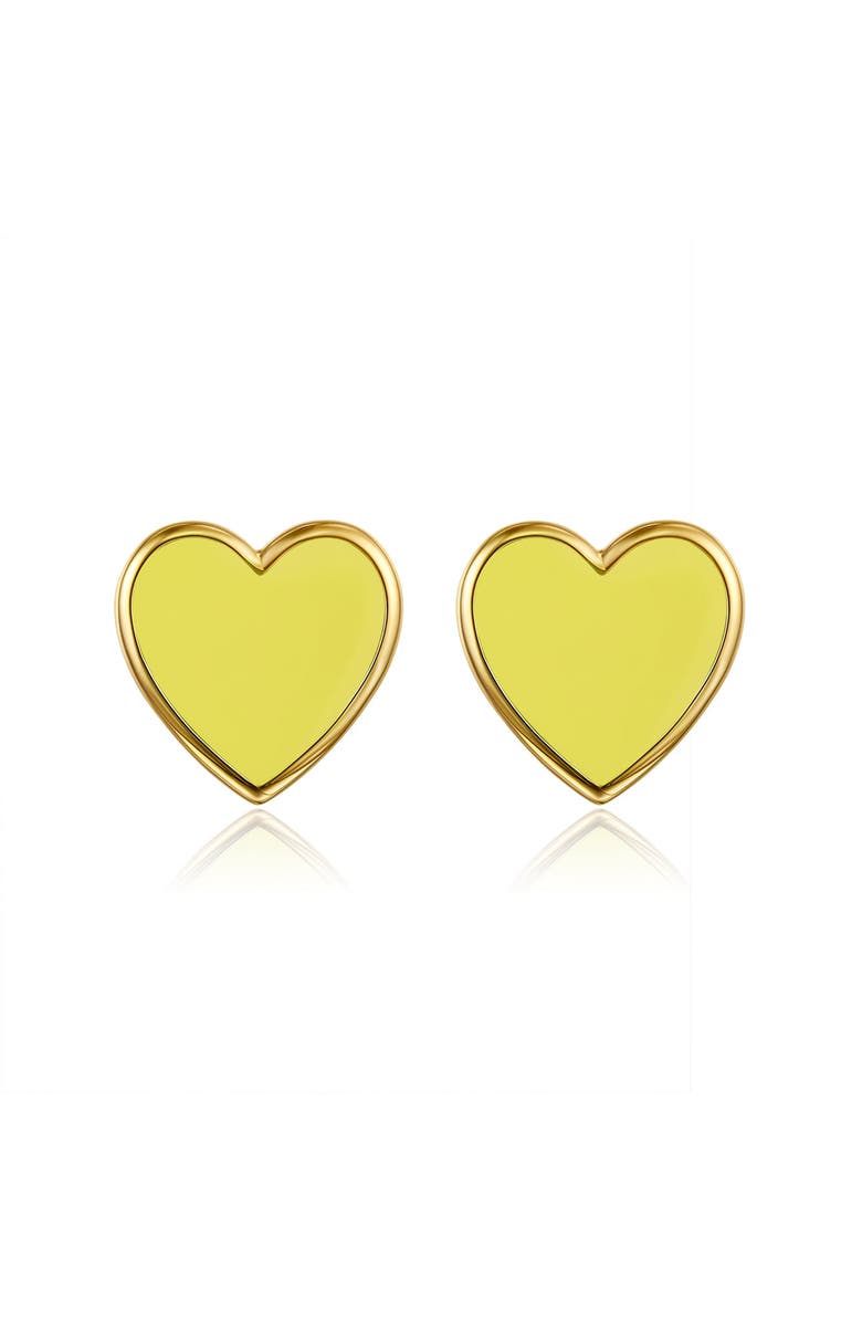 Anna Zuckerman Petit Love Studs in Yellow, Main, color, Yellow
