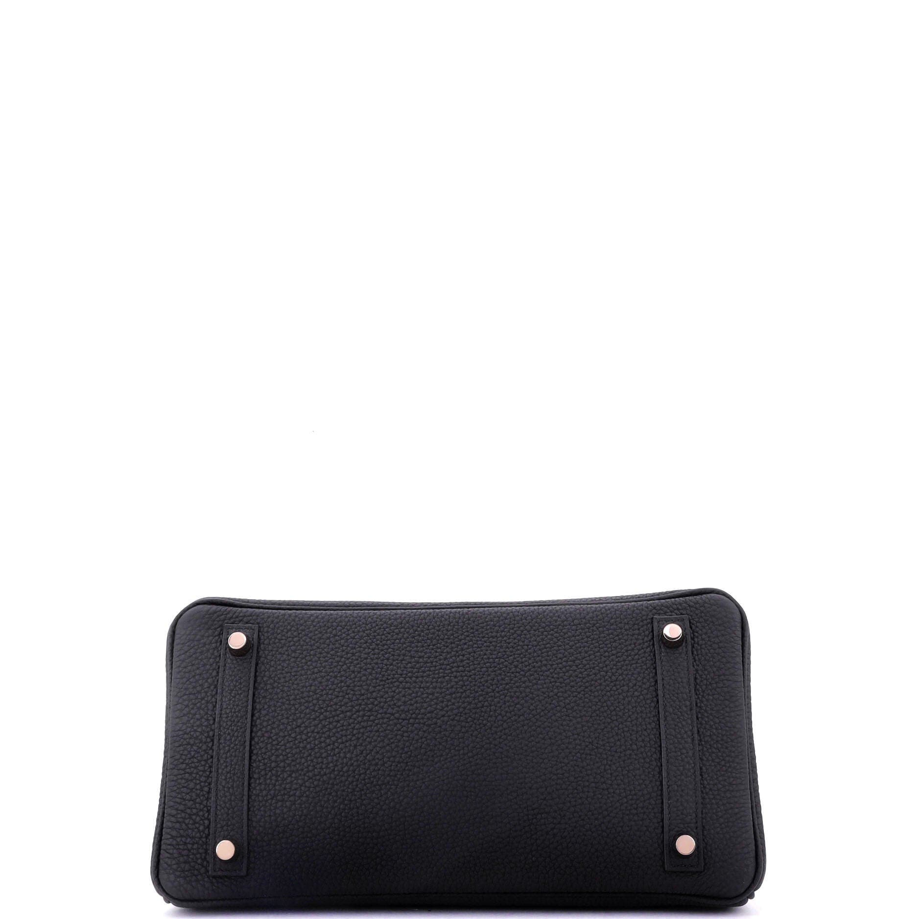 Pre-Owned Hermes Birkin Handbag Black Togo with Rose Gold Hardware 30 ...