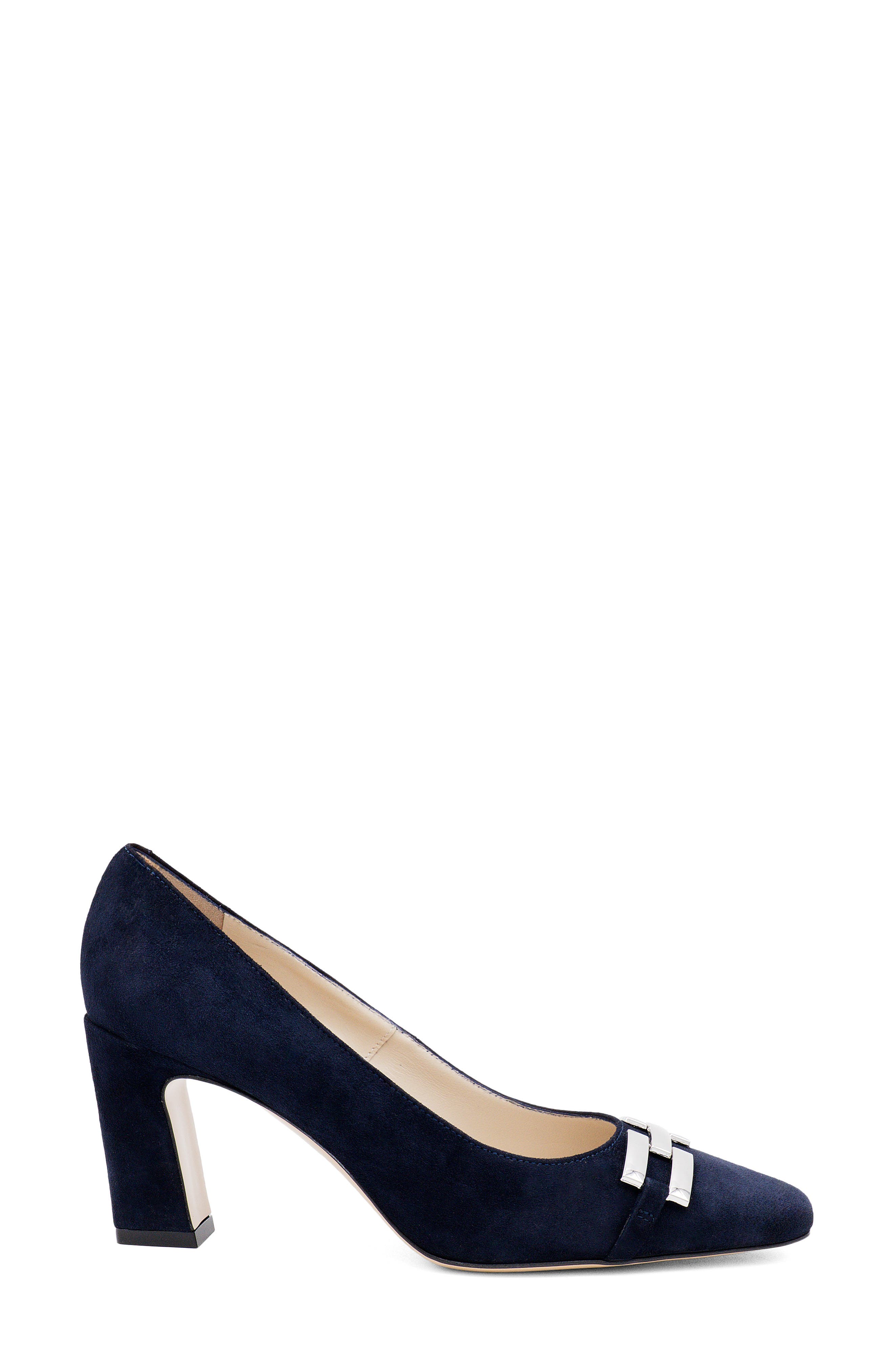 Fante Chain Detail Pump, Alternate, color, NAVY CASHMERE SILVER