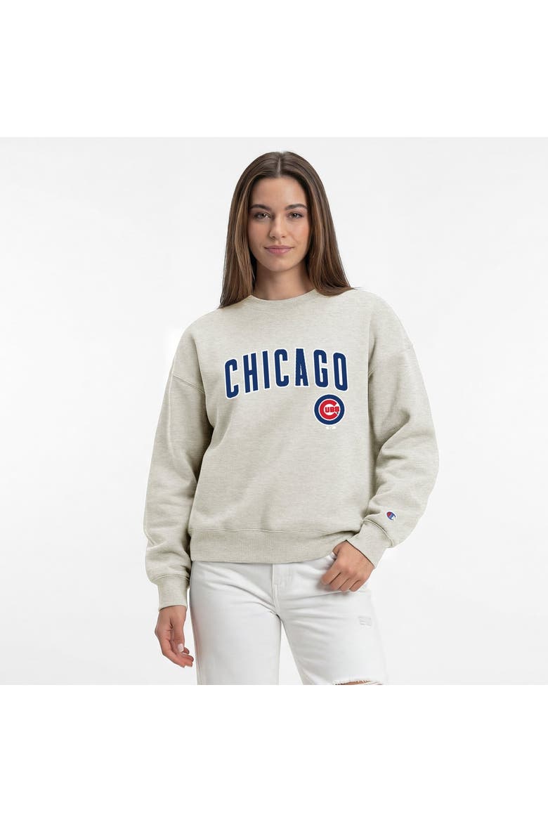 Women's Champion  Oatmeal Chicago Cubs All-Star Sweatshirt, Main, color, Oatmeal