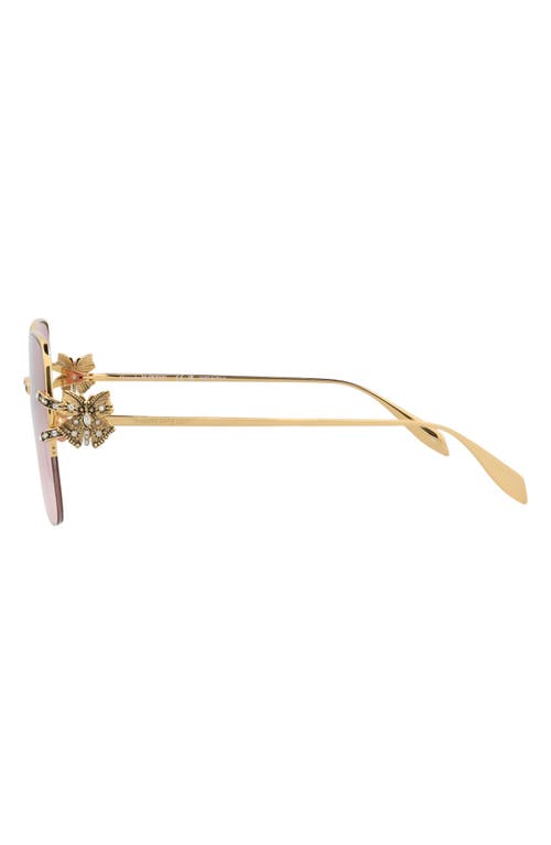 Alexander Mcqueen Mcqueen 57mm Gradient Square Sunglasses In Gold