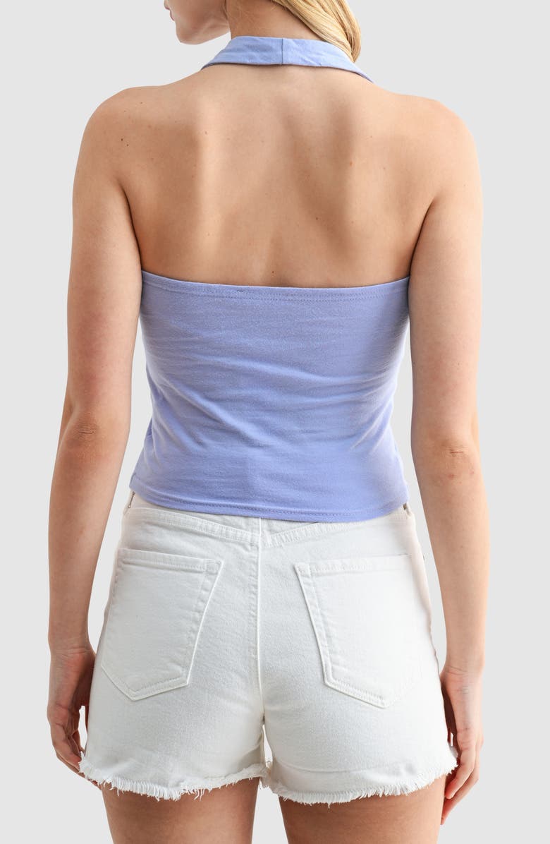 Lush Stretch Cotton Halter Top, Alternate, color, Periwinkle