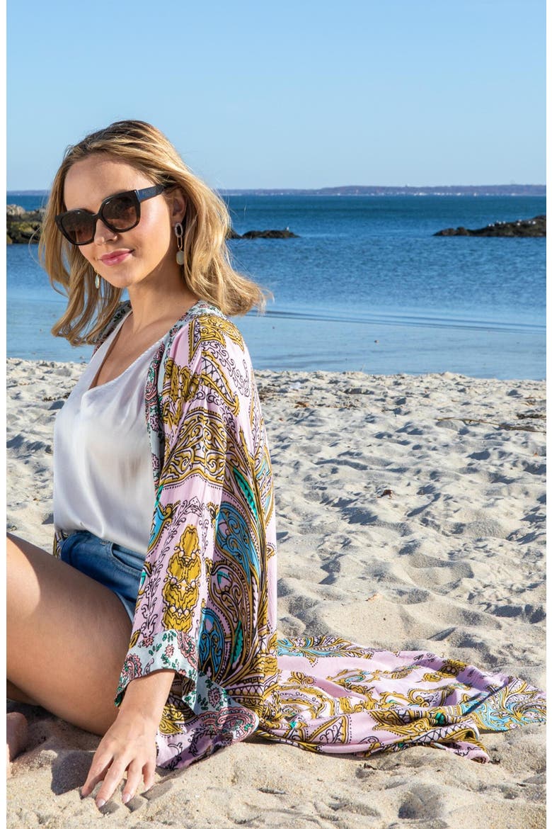 Medallion Print Duster, Alternate, color, PINK