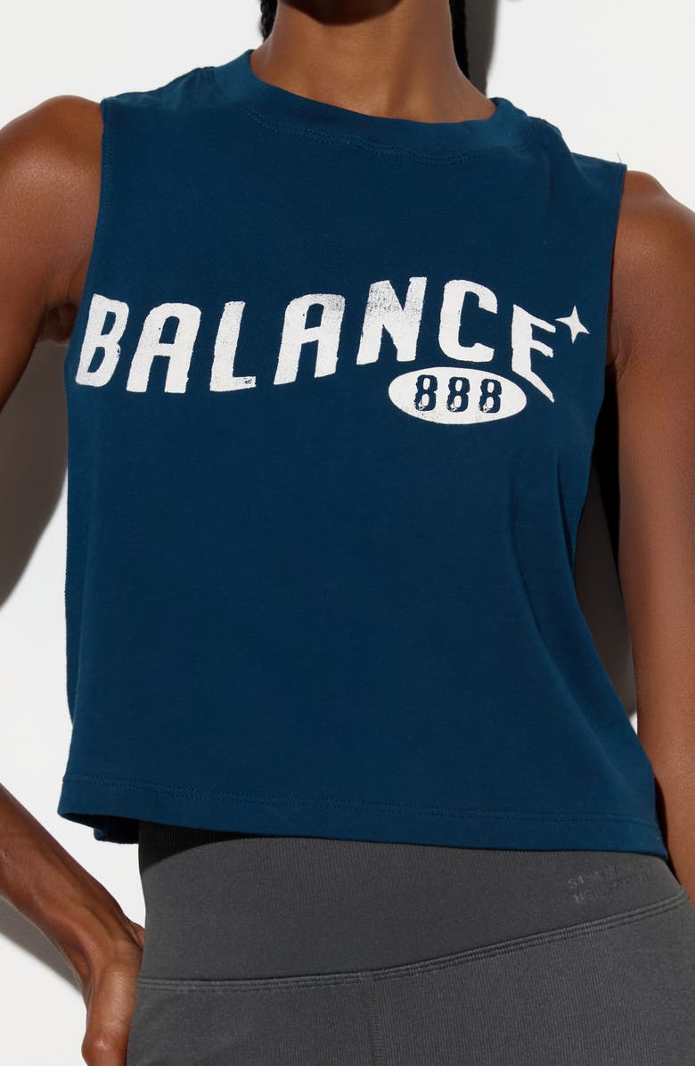 Spiritual Gangster Balance Spirit Crop Tank, Alternate, color, Midnight Teal